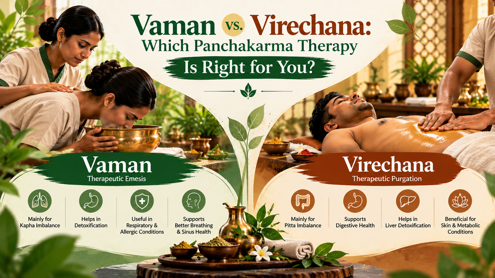 Vaman vs Virechana – Comparison of Two Traditional Panchakarma Therapies in Ayurveda